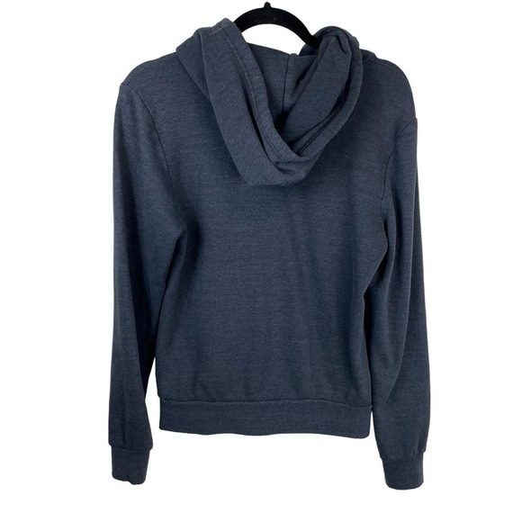 Avi­a­tor Na­tion 5-Stripe Full Zip Hood­ie Sweatshirt Charcoal Blue Size S - Picture 12 of 12